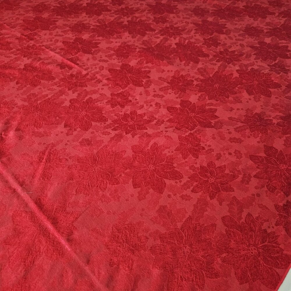 Kohl's Make the Season Bright Tablecloth 116x57 Rectangle Red Holiday Christmas - Picture 5 of 9